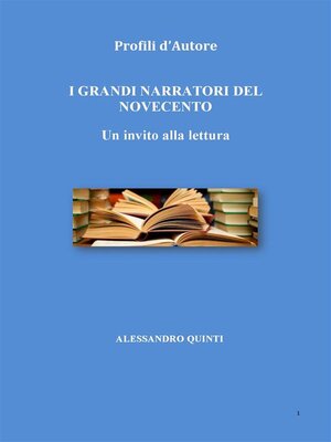 cover image of Profili d'autore. I grandi narratori del Novecento. Un invito alla lettura.